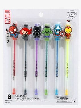 Yoobi x Marvel  Chibi Avengers Gel Pen Set of 6 Gel Pens